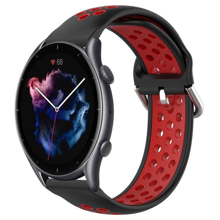 22mm Perforated Breathable Sports Silicone Watch Band, For Amazfit GTR 3 Pro, For Amazfit GTR 2e, For Amazfit GTR 2