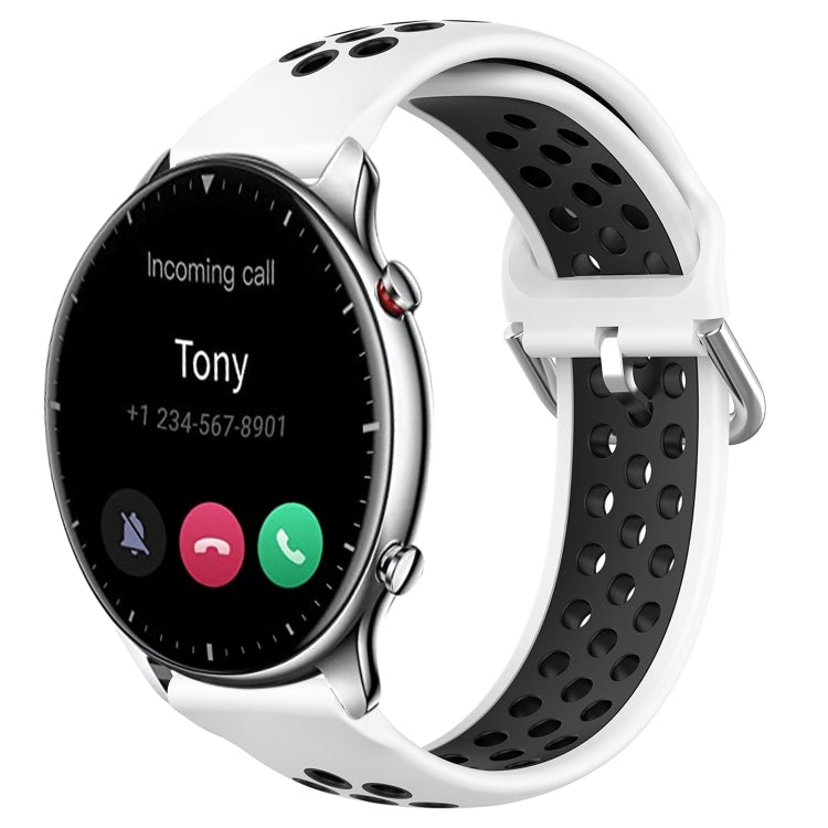 22mm Perforated Breathable Sports Silicone Watch Band, For Amazfit GTR 3 Pro, For Amazfit GTR 2e, For Amazfit GTR 2