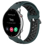 22mm Perforated Breathable Sports Silicone Watch Band, For Amazfit GTR 3 Pro, For Amazfit GTR 2e, For Amazfit GTR 2
