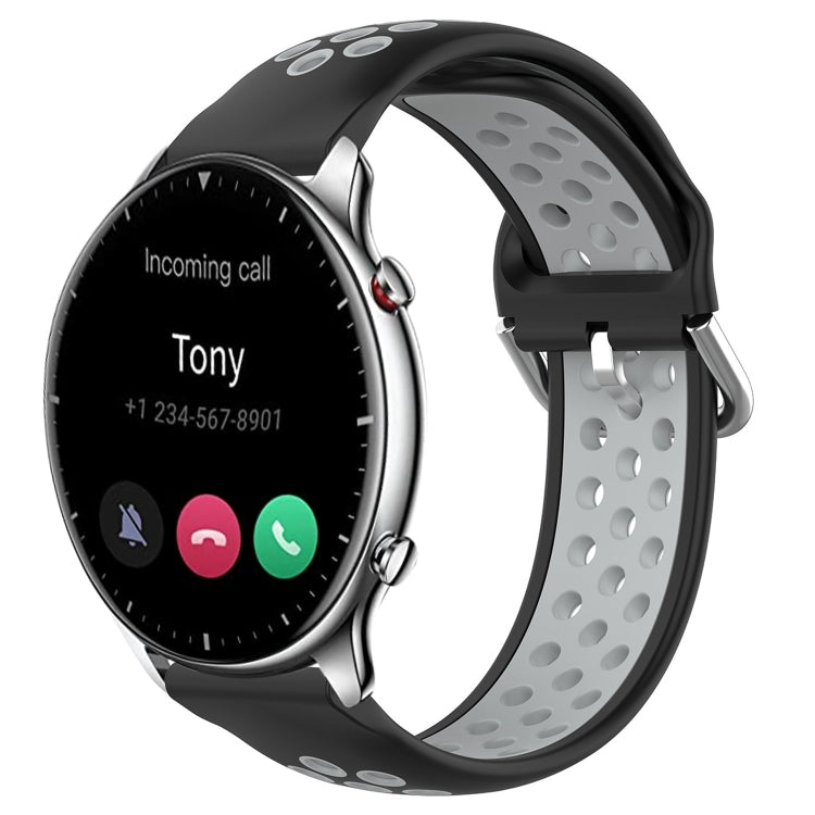 22mm Perforated Breathable Sports Silicone Watch Band, For Amazfit GTR 3 Pro, For Amazfit GTR 2e, For Amazfit GTR 2