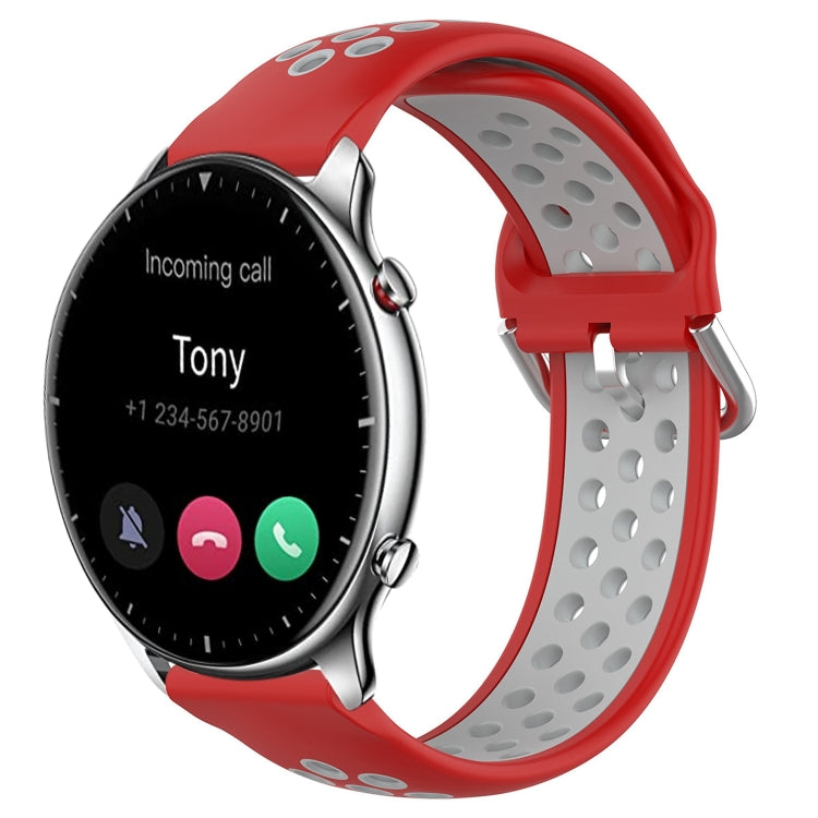 22mm Perforated Breathable Sports Silicone Watch Band, For Amazfit GTR 3 Pro, For Amazfit GTR 2e, For Amazfit GTR 2