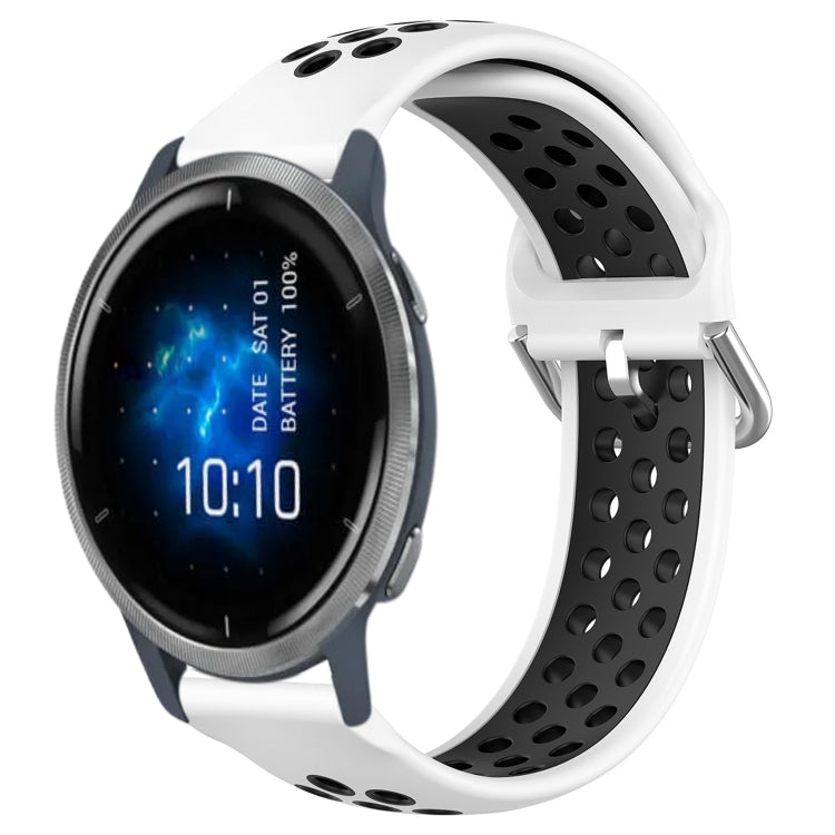 22mm Perforated Breathable Sports Silicone Watch Band, For Garmin Venu 2, For Garmin Vivoactive4, For Garmin Forerunner 265 Music