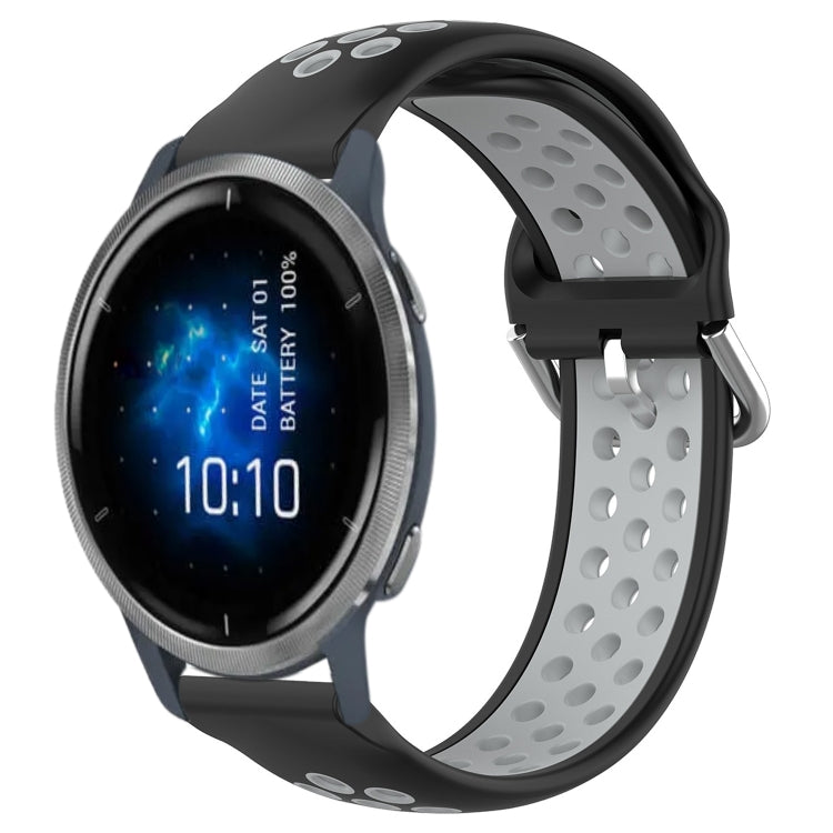 22mm Perforated Breathable Sports Silicone Watch Band, For Garmin Venu 2, For Garmin Vivoactive4, For Garmin Forerunner 265 Music