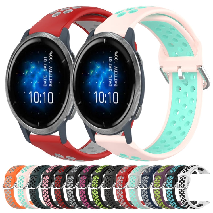 22mm Perforated Breathable Sports Silicone Watch Band, For Garmin Venu 2, For Garmin Vivoactive4, For Garmin Forerunner 265 Music