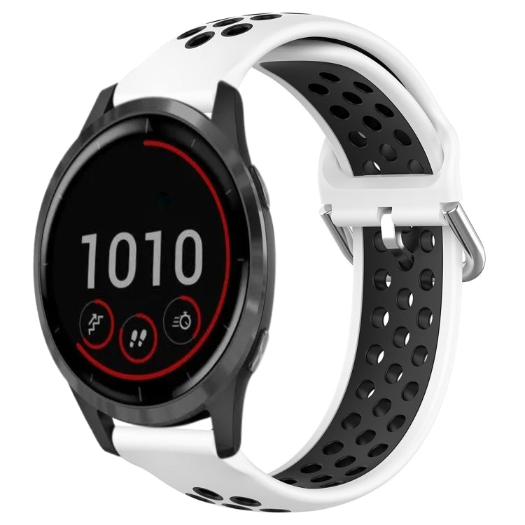 22mm Perforated Breathable Sports Silicone Watch Band, For Garmin Venu 2, For Garmin Vivoactive4, For Garmin Forerunner 265 Music