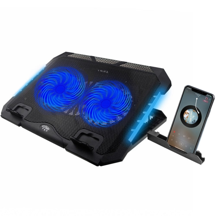 Đế tản nhiệt máy tính xách tay S900 có 2 cổng USB, điều chỉnh chiều cao, đèn RGB, S900