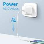 NORTHJO NOPD2501 Sạc nhanh PD 25W USB-C / Type-C cổng đơn, phích cắm US, EU, UK, AU