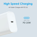 NORTHJO NOPD2501 Sạc nhanh PD 25W USB-C / Type-C cổng đơn, phích cắm US, EU, UK, AU