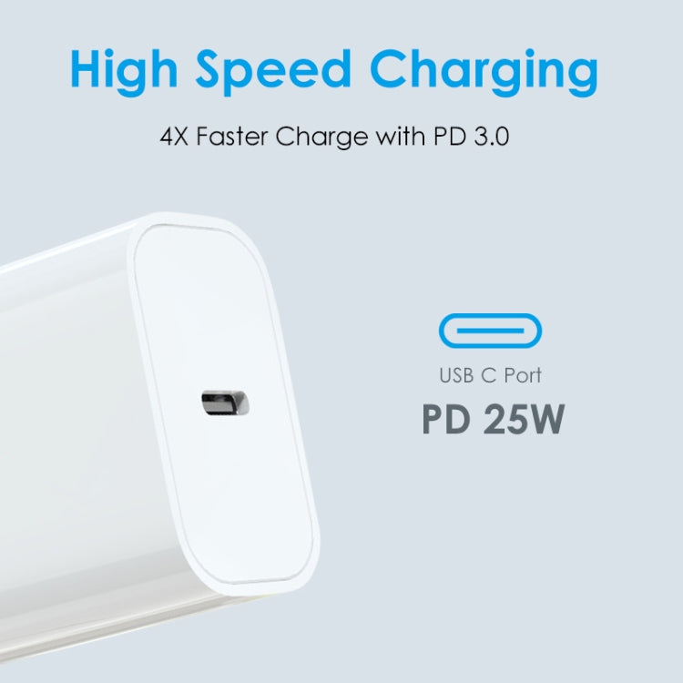 NORTHJO NOPD2501 Sạc nhanh PD 25W USB-C / Type-C cổng đơn, phích cắm US, EU, UK, AU