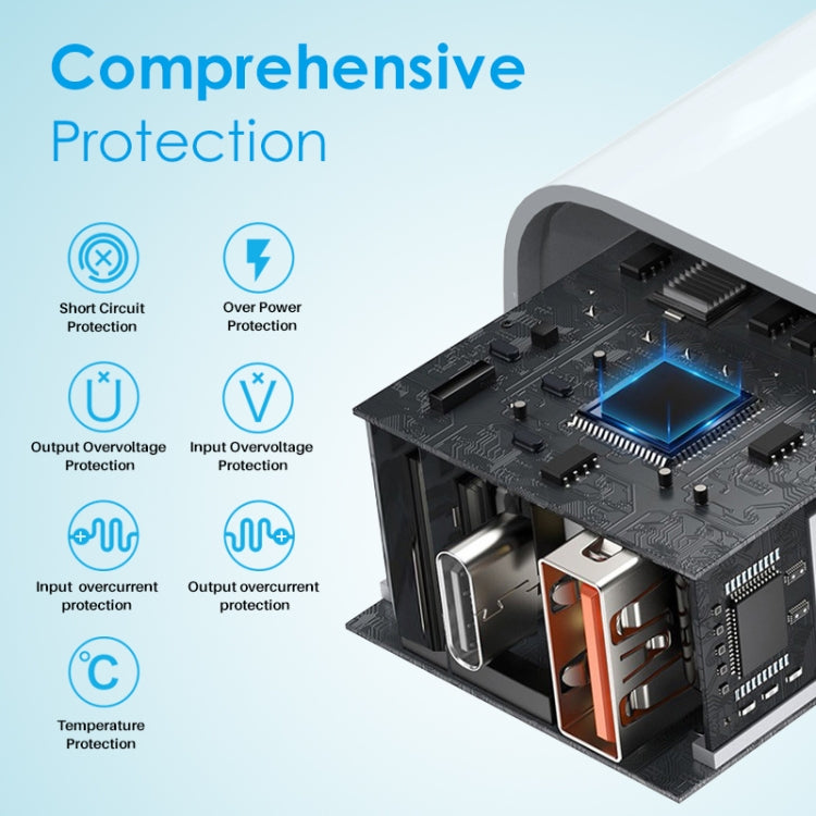 NORTHJO NOPD2502 Sạc nhanh PD 25W USB-C/Type-C + QC 3.0 USB cổng đôi, phích cắm US, EU, UK, AU