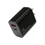 NORTHJO NOPD2502 Sạc nhanh PD 25W USB-C/Type-C + QC 3.0 USB cổng đôi, phích cắm US, EU, UK, AU