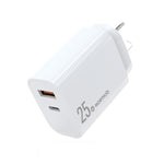 NORTHJO NOPD2502 Sạc nhanh PD 25W USB-C/Type-C + QC 3.0 USB cổng đôi, phích cắm US, EU, UK, AU