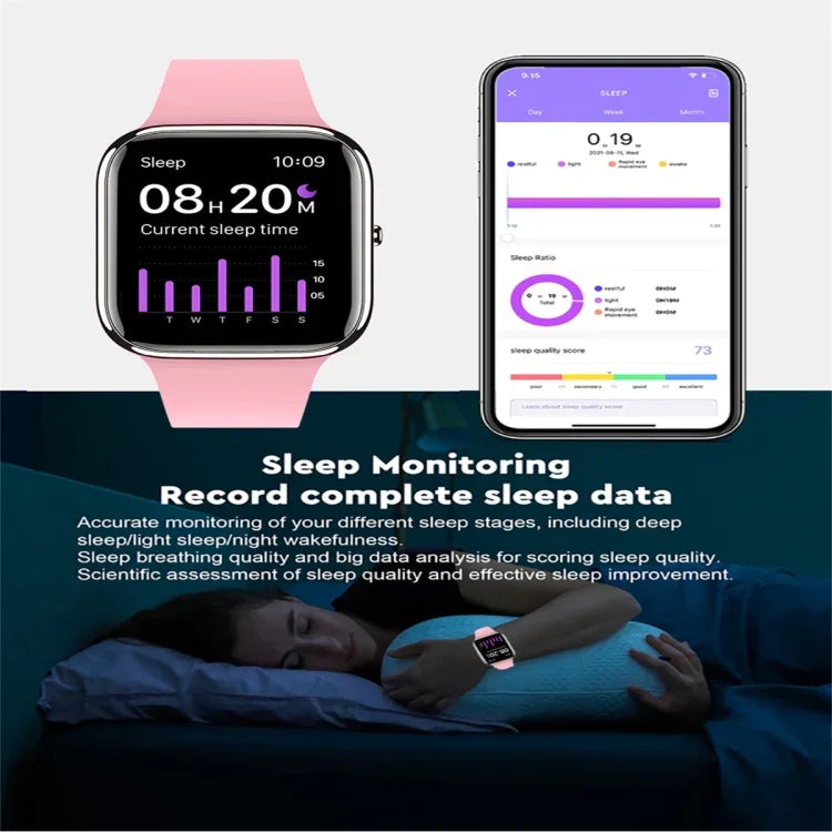 Đồng hồ thông minh màn hình màu Y9 Pro 1.85 inch, Hỗ trợ theo dõi nhịp tim / Huyết áp