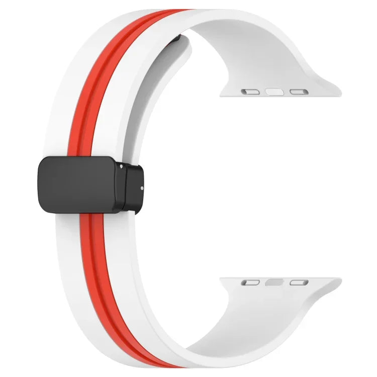 Dây đồng hồ silicone hai màu khóa nam châm, Dành cho Apple Watch Ultra 49mm, Dành cho Apple Watch Series 8&7 45mm, Dành cho Apple Watch Series 8&7 41mm
