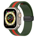 Dây đồng hồ silicone hai màu khóa nam châm, Dành cho Apple Watch Ultra 49mm, Dành cho Apple Watch Series 8&7 45mm, Dành cho Apple Watch Series 8&7 41mm
