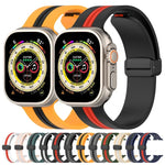 Dây đồng hồ silicone hai màu khóa nam châm, Dành cho Apple Watch Ultra 49mm, Dành cho Apple Watch Series 8&7 45mm, Dành cho Apple Watch Series 8&7 41mm