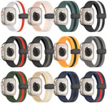 Dây đồng hồ silicone hai màu khóa nam châm, Dành cho Apple Watch Ultra 49mm, Dành cho Apple Watch Series 8&7 45mm, Dành cho Apple Watch Series 8&7 41mm