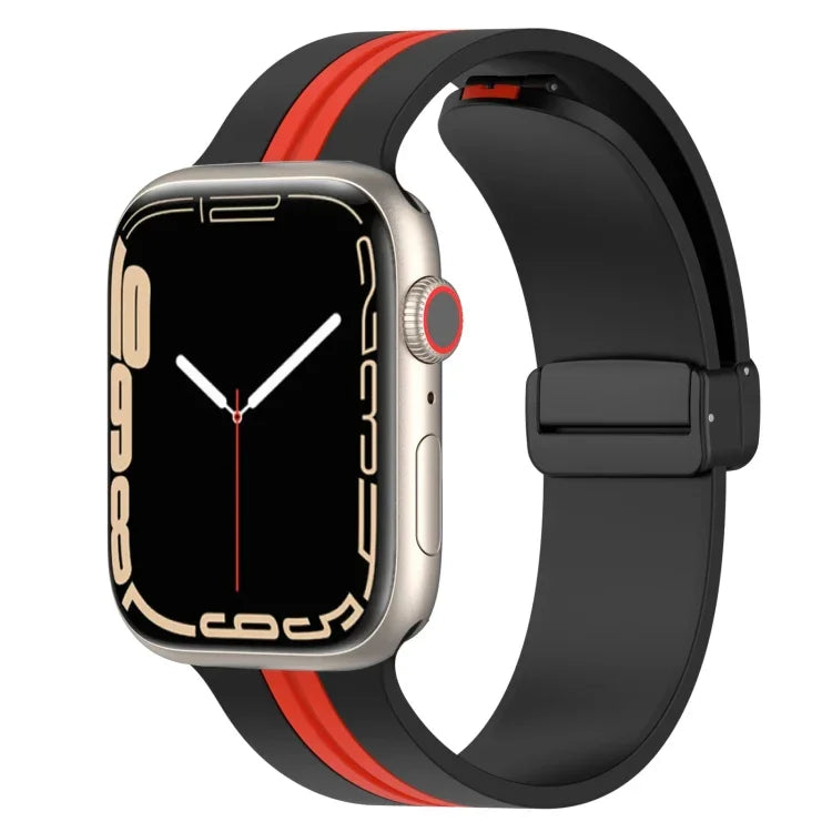 Dây đồng hồ silicone hai màu khóa nam châm, Dành cho Apple Watch Ultra 49mm, Dành cho Apple Watch Series 8&7 45mm, Dành cho Apple Watch Series 8&7 41mm