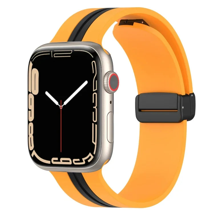Dây đồng hồ silicone hai màu khóa nam châm, Dành cho Apple Watch Ultra 49mm, Dành cho Apple Watch Series 8&7 45mm, Dành cho Apple Watch Series 8&7 41mm