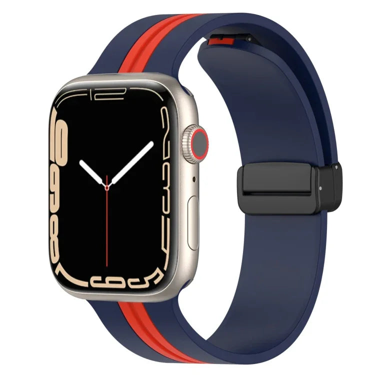 Dây đồng hồ silicone hai màu khóa nam châm, Dành cho Apple Watch Ultra 49mm, Dành cho Apple Watch Series 8&7 45mm, Dành cho Apple Watch Series 8&7 41mm