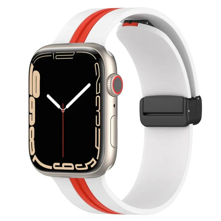 Dây đồng hồ silicone hai màu khóa nam châm, Dành cho Apple Watch Ultra 49mm, Dành cho Apple Watch Series 8&7 45mm, Dành cho Apple Watch Series 8&7 41mm
