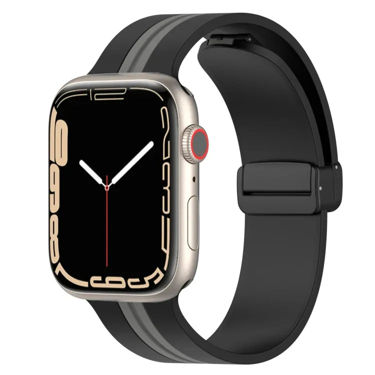 Dây đồng hồ silicone hai màu khóa nam châm, Dành cho Apple Watch Ultra 49mm, Dành cho Apple Watch Series 8&7 45mm, Dành cho Apple Watch Series 8&7 41mm