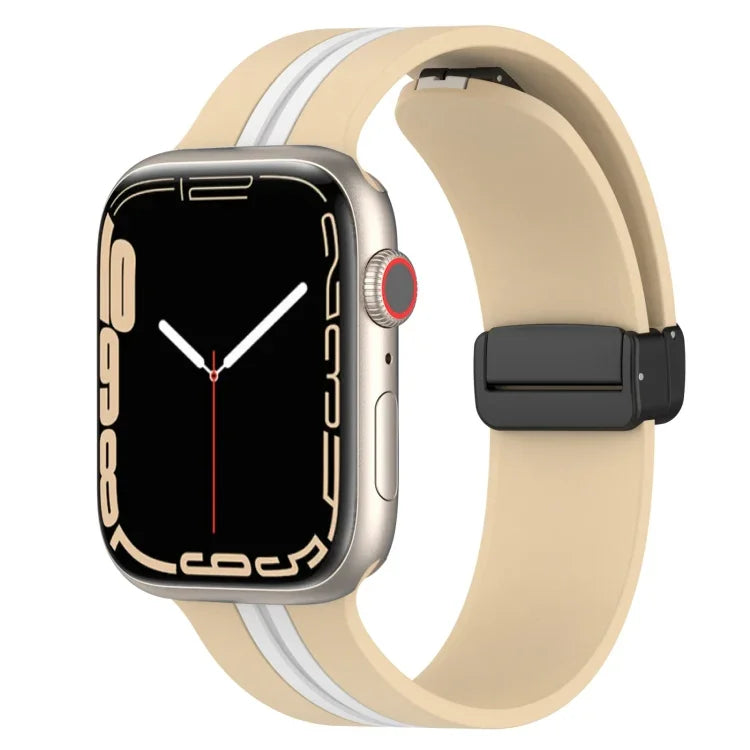 Dây đồng hồ silicone hai màu khóa nam châm, Dành cho Apple Watch Ultra 49mm, Dành cho Apple Watch Series 8&7 45mm, Dành cho Apple Watch Series 8&7 41mm
