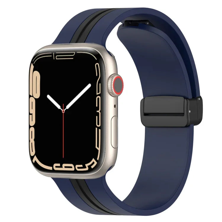 Dây đồng hồ silicone hai màu khóa nam châm, Dành cho Apple Watch Ultra 49mm, Dành cho Apple Watch Series 8&7 45mm, Dành cho Apple Watch Series 8&7 41mm