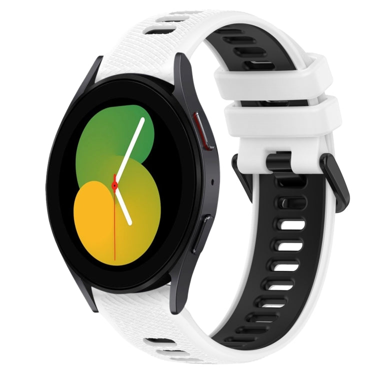 Dây đồng hồ silicone thể thao hai màu 20mm, dành cho Samsung Galaxy Watch5 44mm, dành cho Samsung Galaxy Watch 6 Classic 47mm, dành cho Samsung Galaxy Watch5 40mm, dành cho Samsung Galaxy Watch5 Pro 45mm