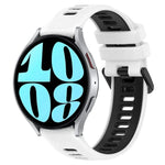 Dây đồng hồ silicone thể thao hai màu 20mm, cho Samsung Galaxy Watch 6 40mm, cho Samsung Galaxy Watch 6 Classic 43mm