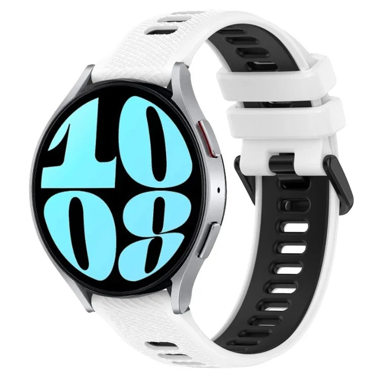 Dây đồng hồ silicone thể thao hai màu 20mm, cho Samsung Galaxy Watch 6 40mm, cho Samsung Galaxy Watch 6 Classic 43mm