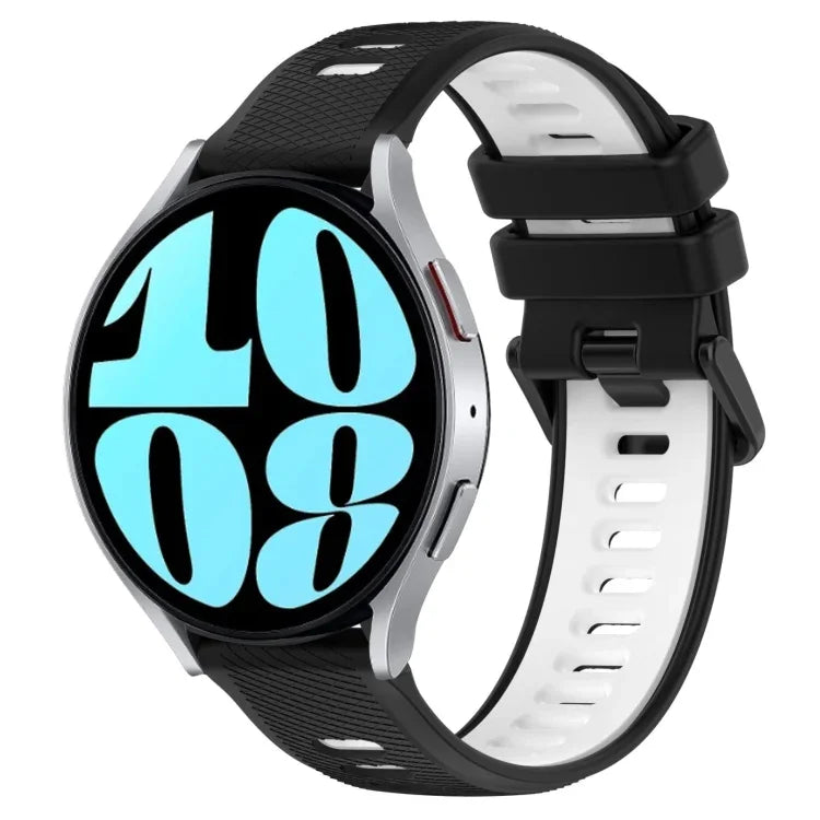 Dây đồng hồ silicone thể thao hai màu 20mm, cho Samsung Galaxy Watch 6 40mm, cho Samsung Galaxy Watch 6 Classic 43mm