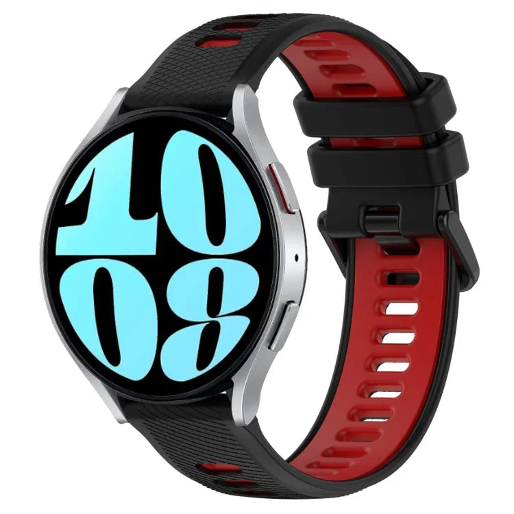 Dây đồng hồ silicone thể thao hai màu 20mm, cho Samsung Galaxy Watch 6 40mm, cho Samsung Galaxy Watch 6 Classic 43mm