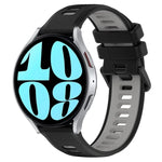 Dây đồng hồ silicone thể thao hai màu 20mm, cho Samsung Galaxy Watch 6 40mm, cho Samsung Galaxy Watch 6 Classic 43mm