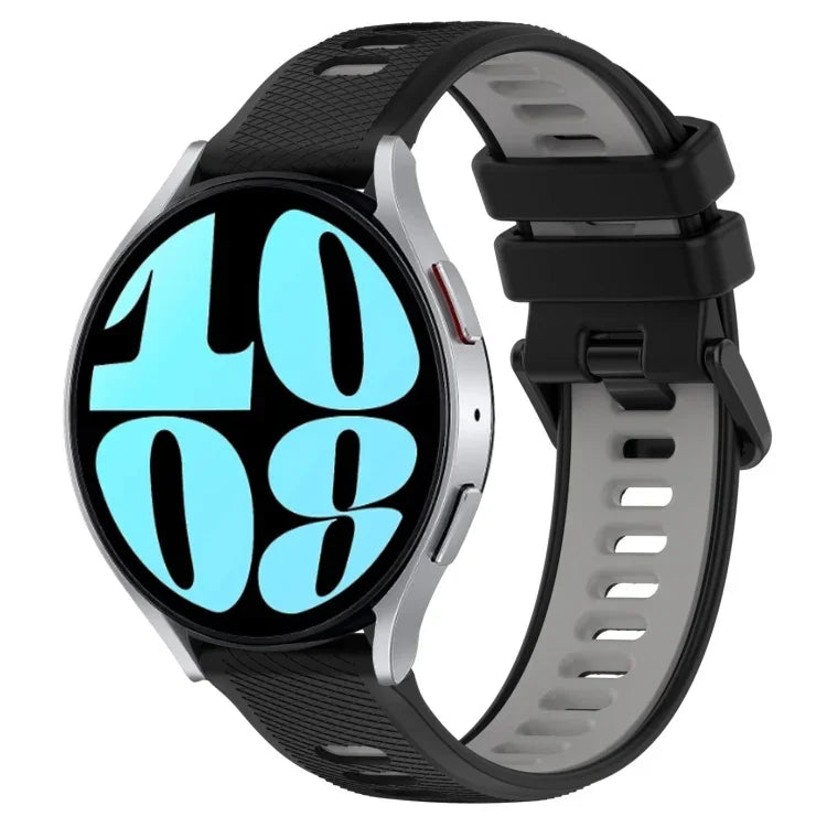 Dây đồng hồ silicone thể thao hai màu 20mm, cho Samsung Galaxy Watch 6 40mm, cho Samsung Galaxy Watch 6 Classic 43mm