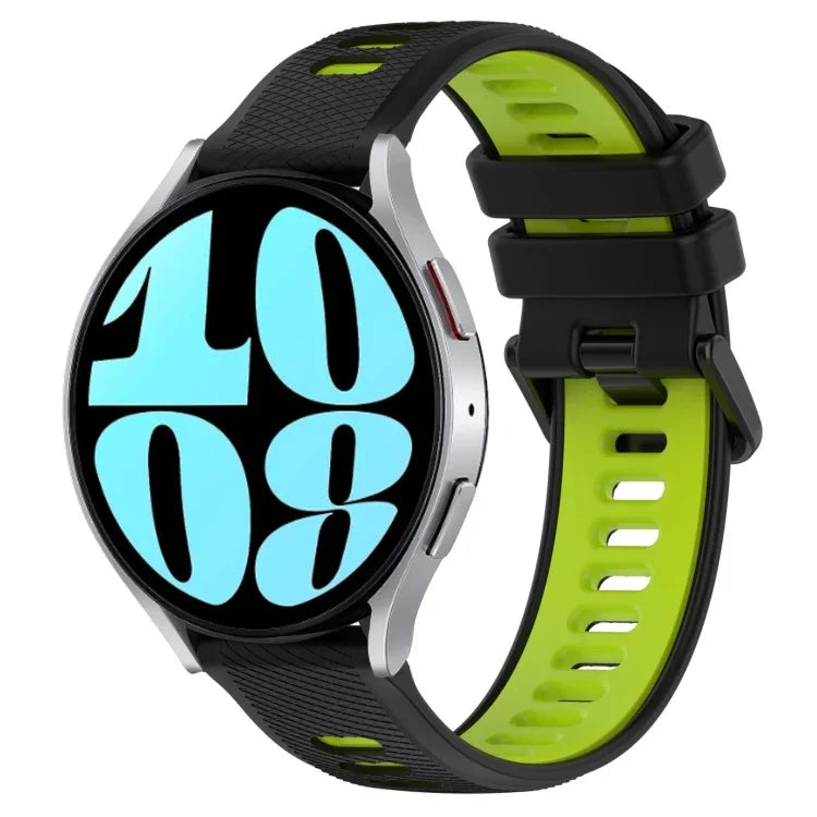Dây đồng hồ silicone thể thao hai màu 20mm, cho Samsung Galaxy Watch 6 40mm, cho Samsung Galaxy Watch 6 Classic 43mm