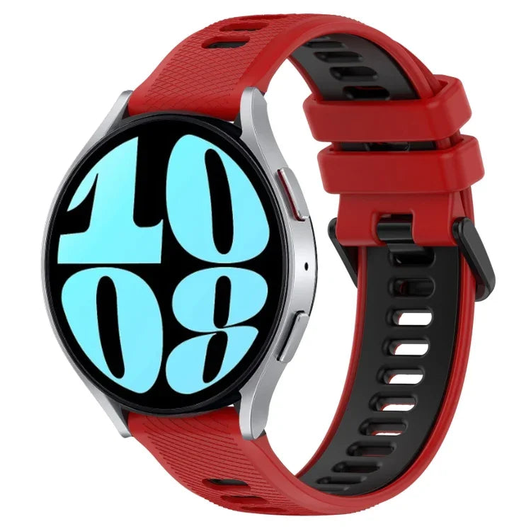 Dây đồng hồ silicone thể thao hai màu 20mm, cho Samsung Galaxy Watch 6 40mm, cho Samsung Galaxy Watch 6 Classic 43mm