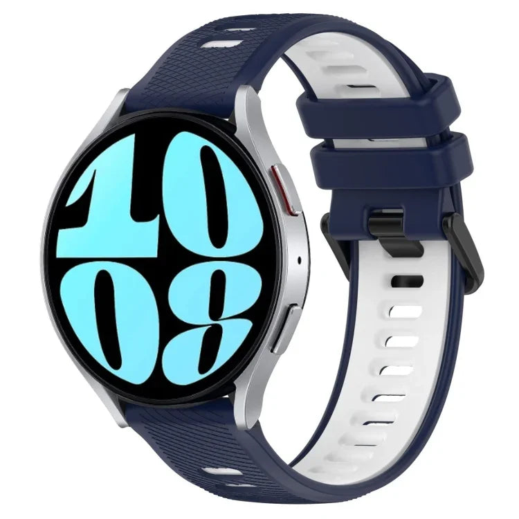 Dây đồng hồ silicone thể thao hai màu 20mm, cho Samsung Galaxy Watch 6 40mm, cho Samsung Galaxy Watch 6 Classic 43mm