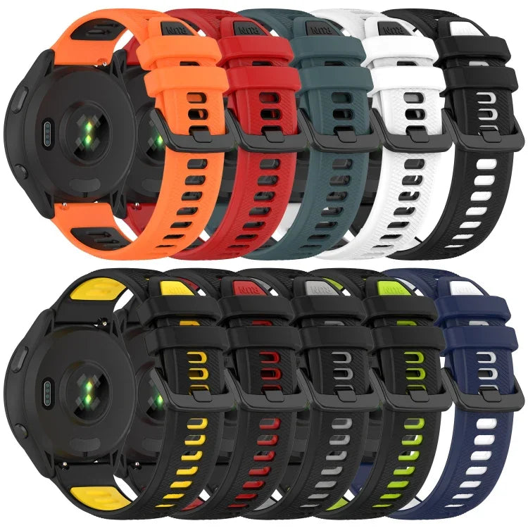 Dây đồng hồ silicone thể thao hai màu 20mm, cho Samsung Galaxy Watch 6 40mm, cho Samsung Galaxy Watch 6 Classic 43mm