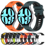 Dây đồng hồ silicone thể thao hai màu 20mm, cho Samsung Galaxy Watch 6 40mm, cho Samsung Galaxy Watch 6 Classic 43mm