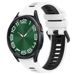 Dây đồng hồ silicone thể thao hai màu 20mm, cho Samsung Galaxy Watch 6 40mm, cho Samsung Galaxy Watch 6 Classic 43mm