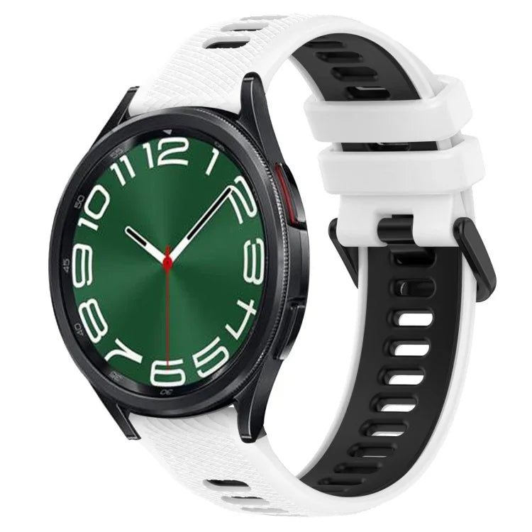 Dây đồng hồ silicone thể thao hai màu 20mm, cho Samsung Galaxy Watch 6 40mm, cho Samsung Galaxy Watch 6 Classic 43mm