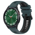 Dây đồng hồ silicone thể thao hai màu 20mm, cho Samsung Galaxy Watch 6 40mm, cho Samsung Galaxy Watch 6 Classic 43mm