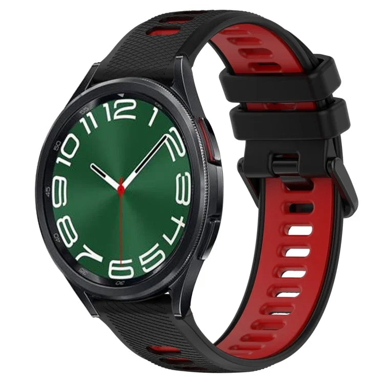 Dây đồng hồ silicone thể thao hai màu 20mm, cho Samsung Galaxy Watch 6 40mm, cho Samsung Galaxy Watch 6 Classic 43mm