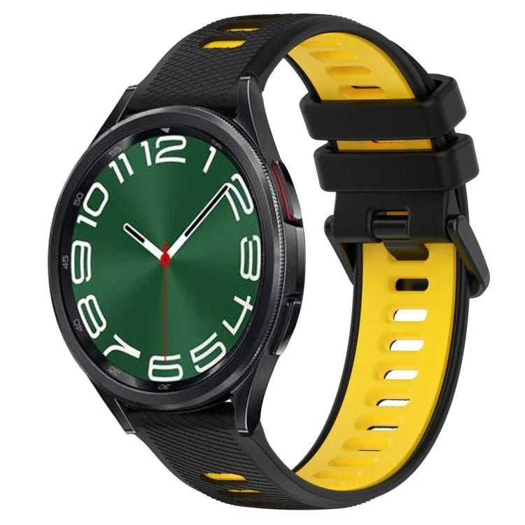 Dây đồng hồ silicone thể thao hai màu 20mm, cho Samsung Galaxy Watch 6 40mm, cho Samsung Galaxy Watch 6 Classic 43mm