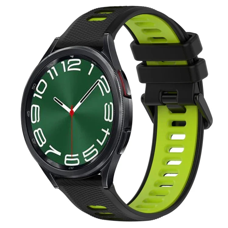 Dây đồng hồ silicone thể thao hai màu 20mm, cho Samsung Galaxy Watch 6 40mm, cho Samsung Galaxy Watch 6 Classic 43mm
