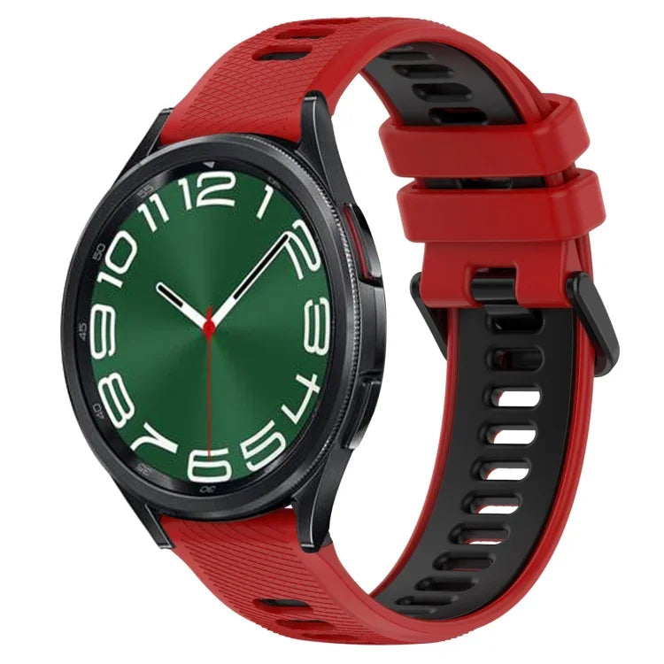 Dây đồng hồ silicone thể thao hai màu 20mm, cho Samsung Galaxy Watch 6 40mm, cho Samsung Galaxy Watch 6 Classic 43mm