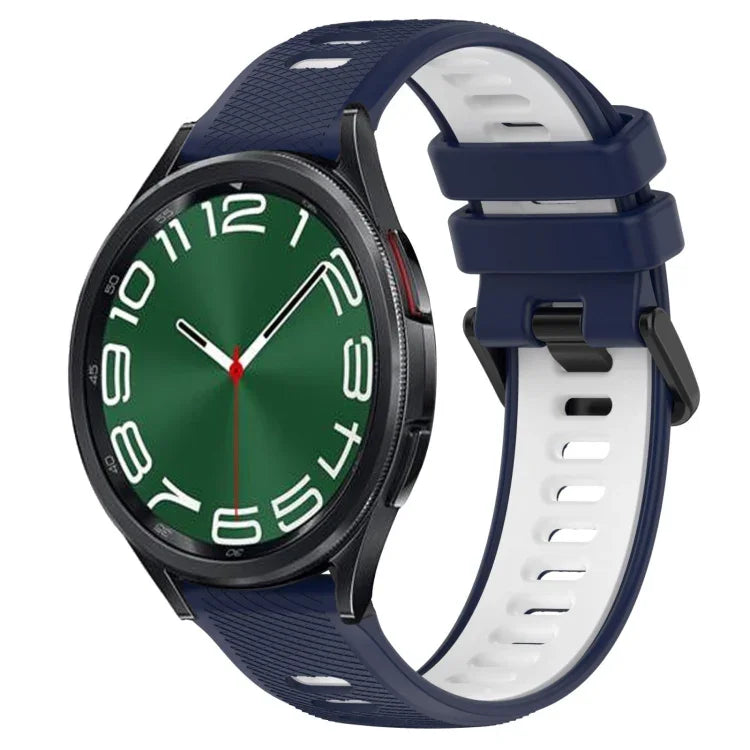 Dây đồng hồ silicone thể thao hai màu 20mm, cho Samsung Galaxy Watch 6 40mm, cho Samsung Galaxy Watch 6 Classic 43mm