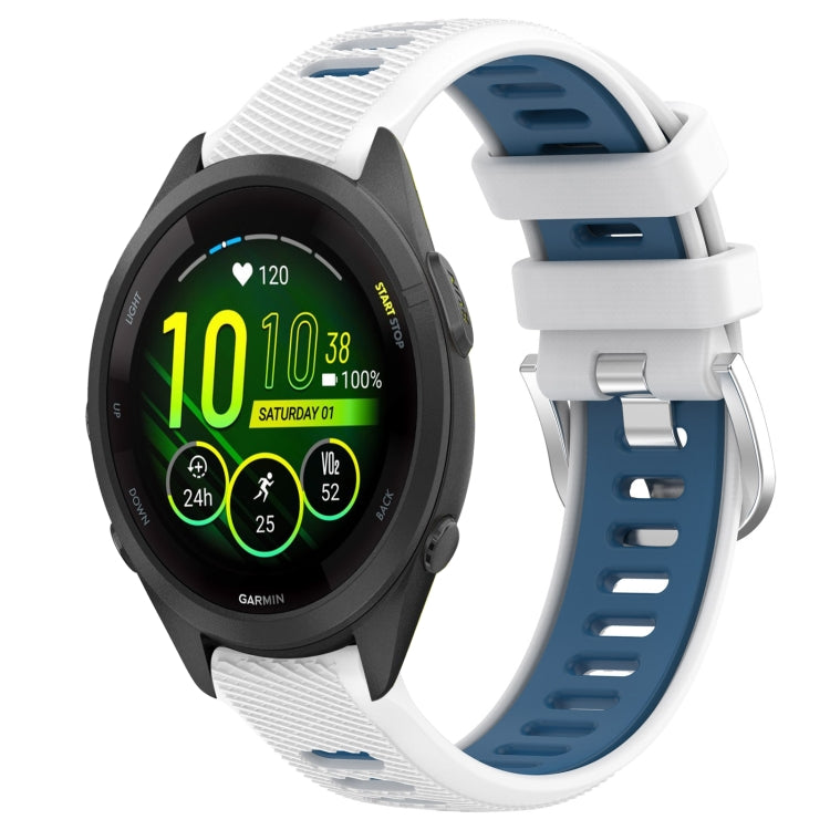 18mm Sports Two-Color Steel Buckle Silicone Watch Band, For Garmin Forerunner 265S, For Garmin Forerunner 265S Music, For Garmin Active S, For Garmin Forerunner 255S