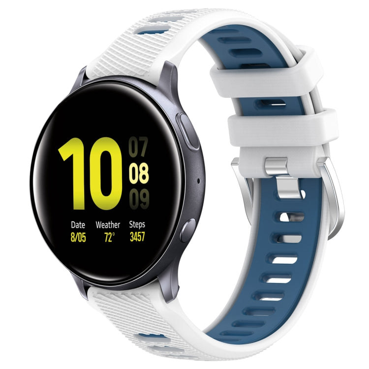 Dây đồng hồ silicone khóa thép hai màu thể thao 20mm, dành cho Samsung Galaxy Watch Active2 40mm, dành cho Samsung Galaxy Watch Active2 44mm, dành cho Samsung Galaxy Watch 42mm, dành cho Samsung Galaxy Watch 6 Classic 47mm